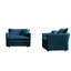 Ensemble de 2 fauteuils d'appoint en chenille haut de gamme avec accoudoirs rembourrés bleu