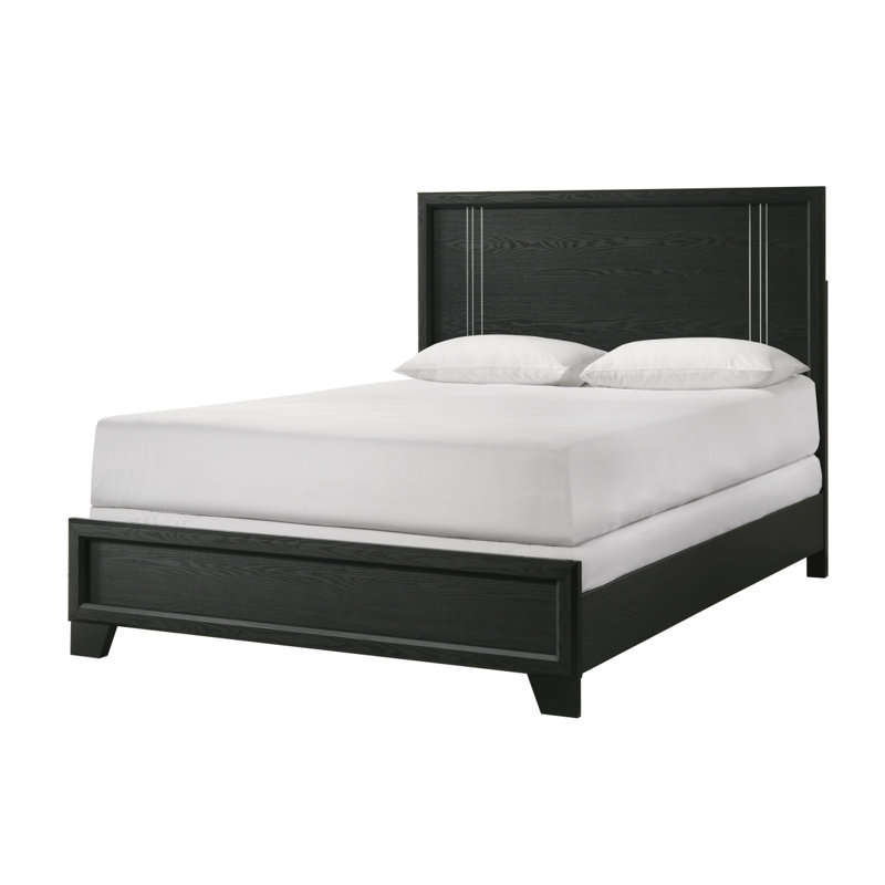 Finition anthracite contemporaine de lit de chambre à coucher grand lit à panneau 1pc