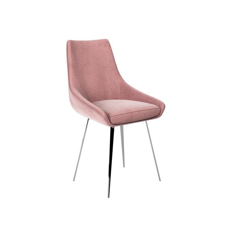 Anaias Velvet Upholstered Side Chair, Pink