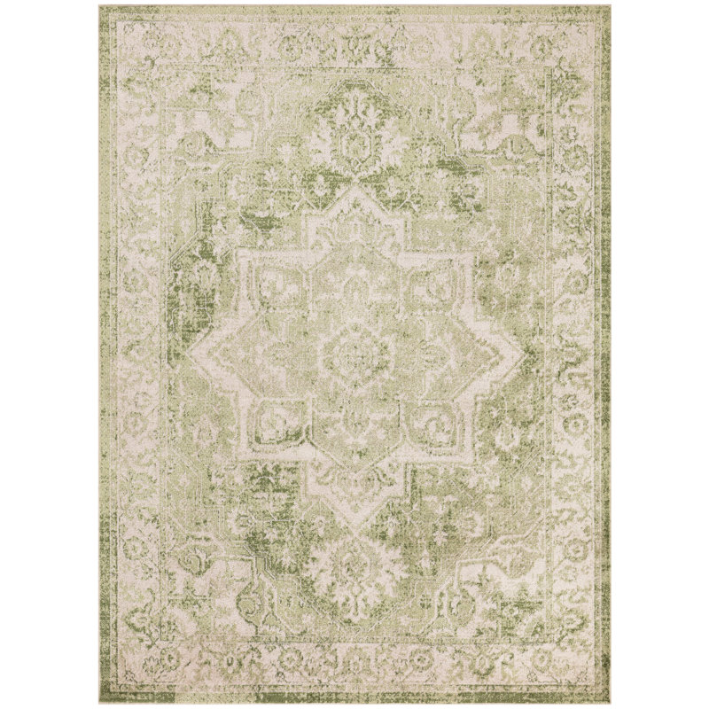 Tapis ivoire lavable à la machine Haydel, Rectangle 4 pi x 6 pi