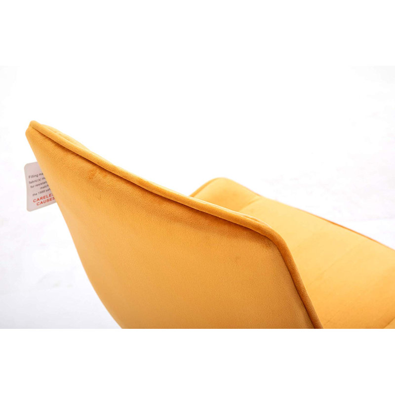 Pyle 47cm H Velvet Upholstered Side Chair, Mustard