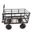 (Chariot utilitaire noir à double clôture) Les chariots de jardin avec chariot facilitent le transport du bois de chauffage