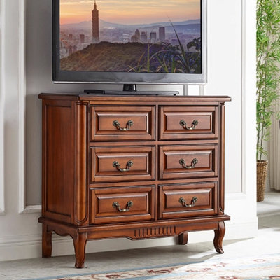 Armoire d'appoint en bois massif brun rougeâtre
