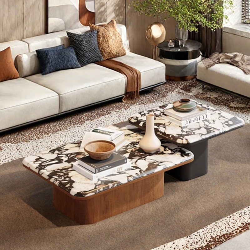 Design sense minimalist coffee table combination, 15.74" H x 39.37" L x 19.68" W