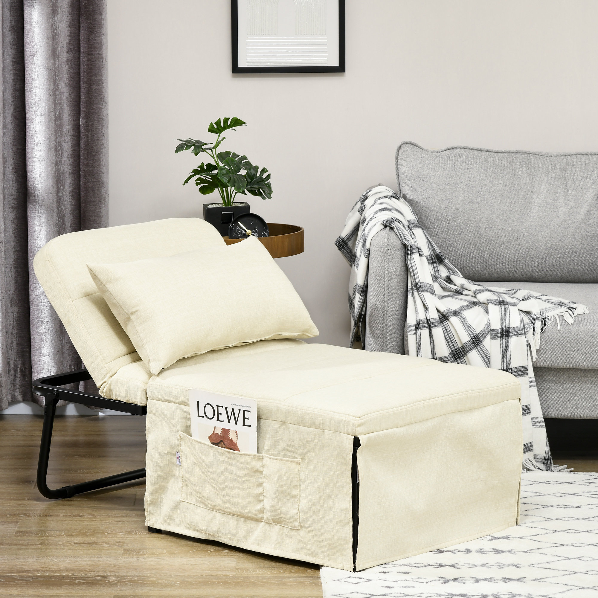 Cozy up armchair with adjustable backrest in depth