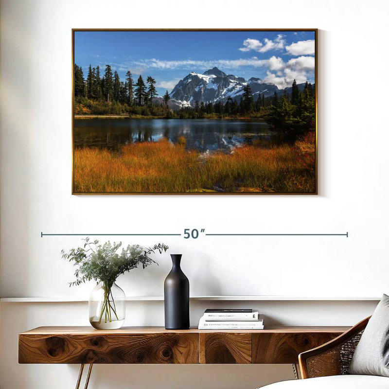 Reflection Of Mt. Shuksan, Floating Frame Gold, 40" X 27"