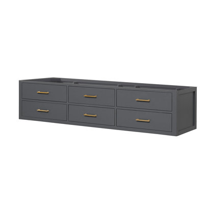 80 po Meuble-lavabo double noir - sous le support, 4 tiroirs, fermeture en douceur, compartiment compact pour salle de bain, unité
