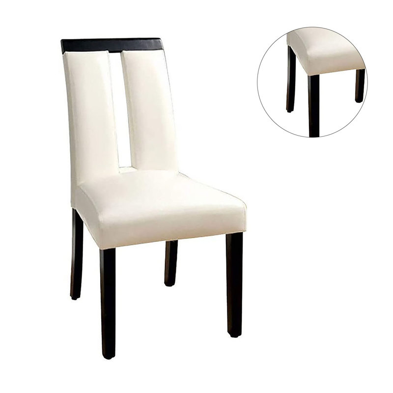 Faux Leather Upholstered Side Chair in White