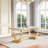 Modern Dining Room Set, Faux Marble Tabletop Kitchen Dining Table Set With Upholstered Chairs-1059450281-1059450285-1054745195