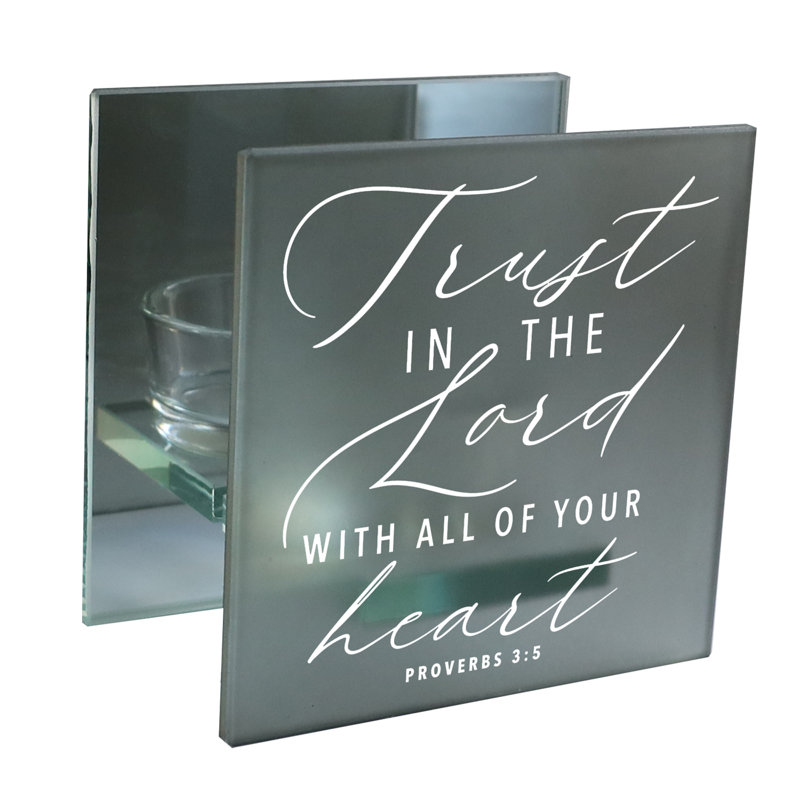 4'' H Glass Tabletop Tealight Holder with Candle Included