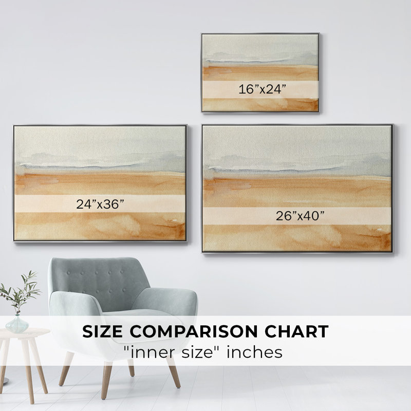 Ash Blue Horizon I, reproduction d'art sur toile, Argent, H 27 po x l 41 po x P 2 po