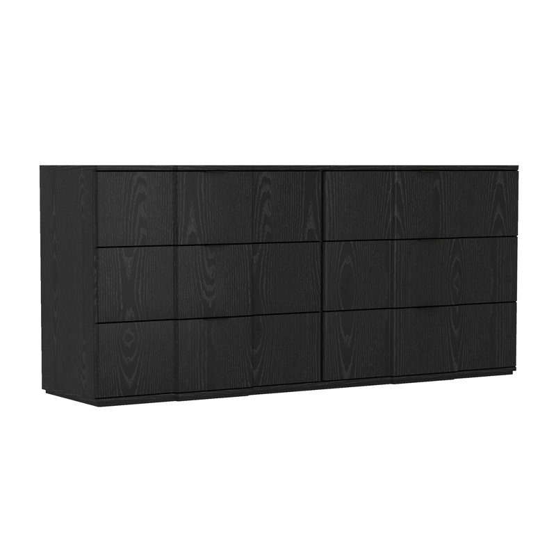 Commode double 6 tiroirs Clive, Noir