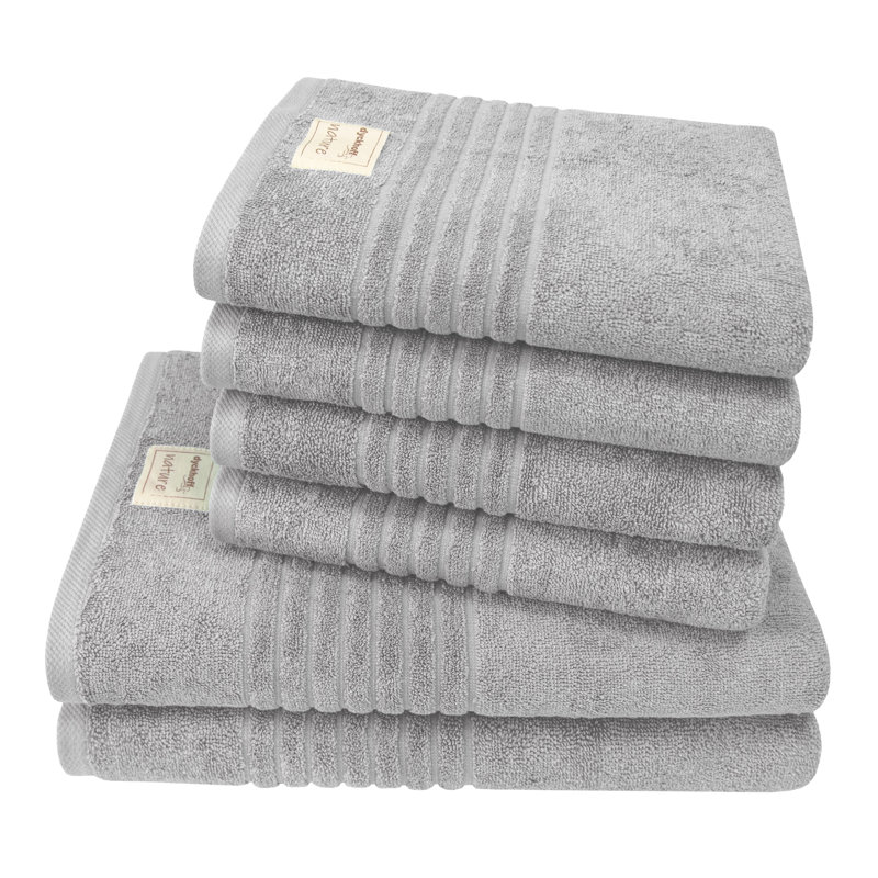 6-tlg. Handtuch Komplettset Dyckhoff Nature BIO, Matt brushed nickel