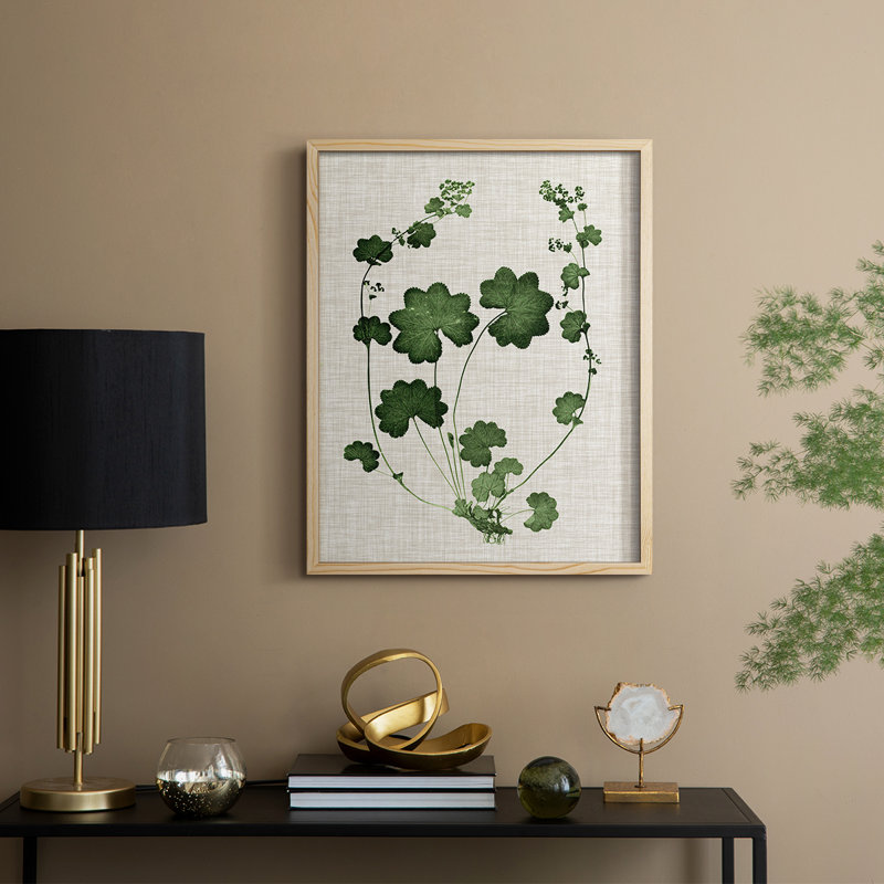 «Forest Foliage on Linen II», reproduction encadrée - bois massif, H 15 po x l 12 po