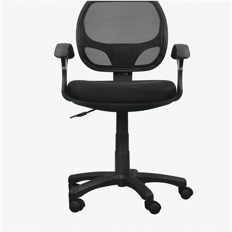 Chaise de bureau en filet à dossier moyen Mobili, noir