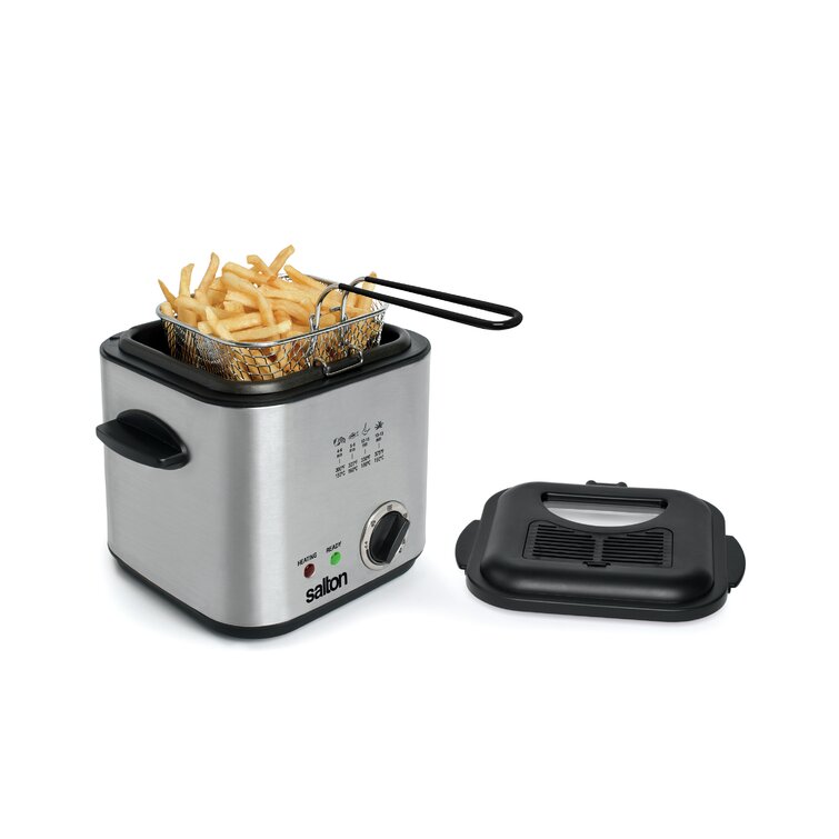 Small Electric Deep Fryer Cooker Home Countertop Single Basket Fries 2.5L  1000W