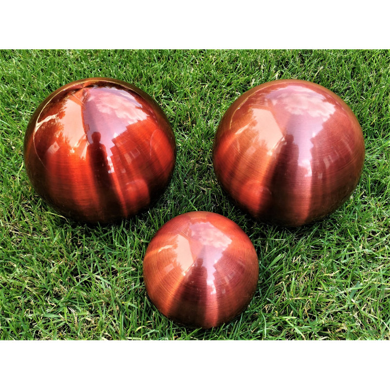 Challie Stainless Steel Gazing Ball, 15cm H x 30cm W x 25cm D
