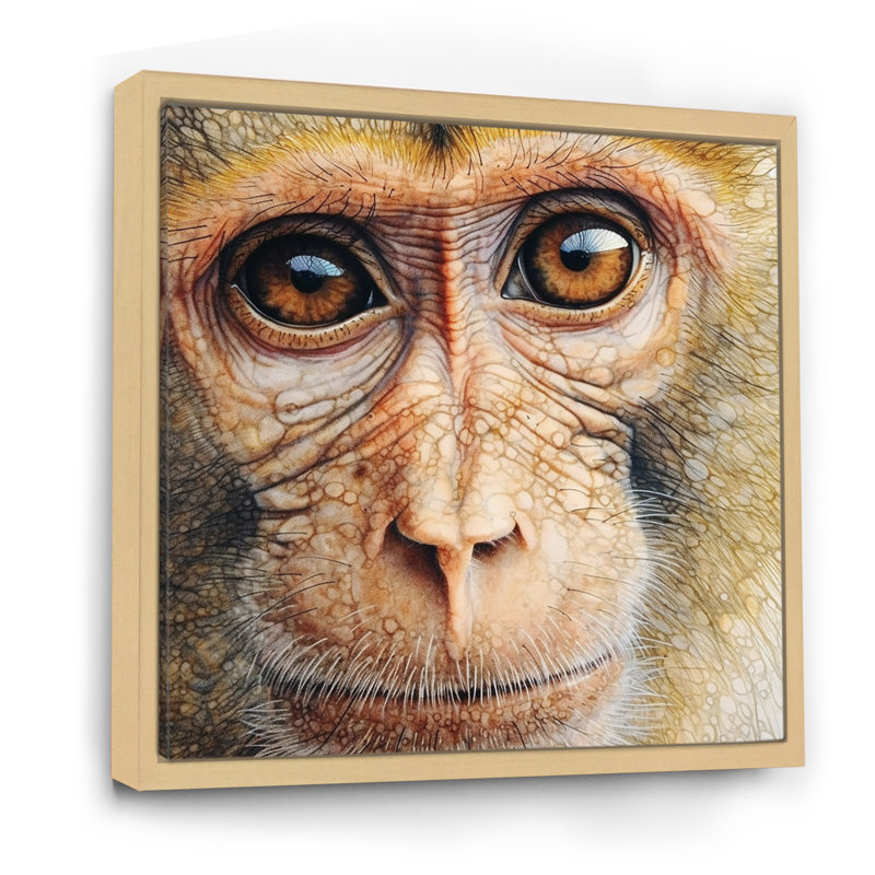 Wild Monkey III - reproduction sur toile, H 36 po x l 36 po x P 1,5 po, Cadre naturel flottant