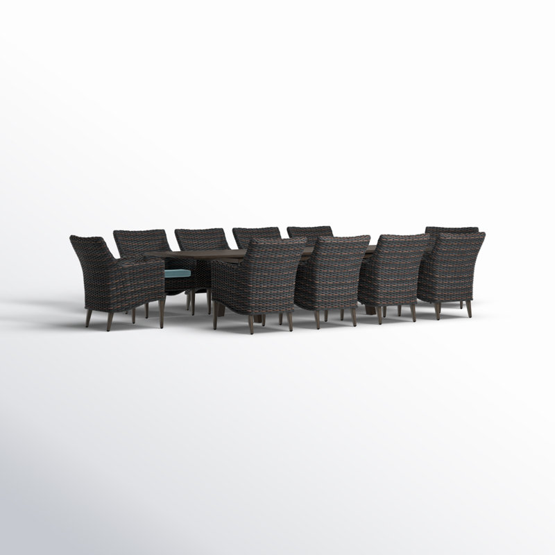 Keiser 84'' Rectangular 10 - Person Outdoor Dining Set with Cushions, Blue