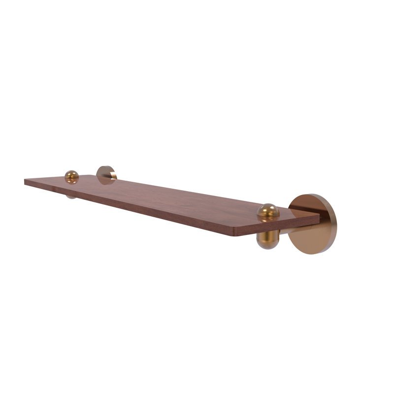 Tablette murale unie bois ironwood Itzhak, Bronze brossé, H 2,5 po x l 22 po x P 5 po