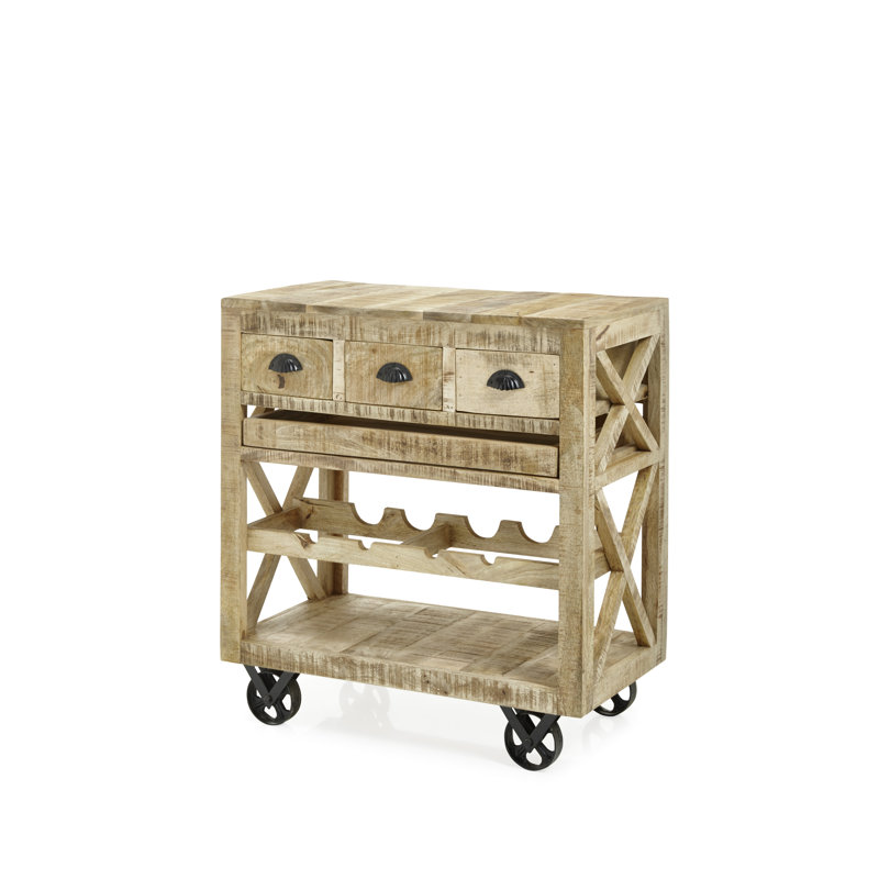 Solid Wood Bar Cart