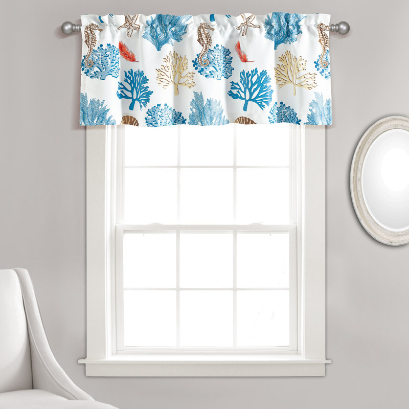 Lush Decor Coastal Reef Feather Single Window Valance