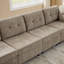 Canapé modulaire rembourré en chenille avec repose-pieds Chenille-120142309