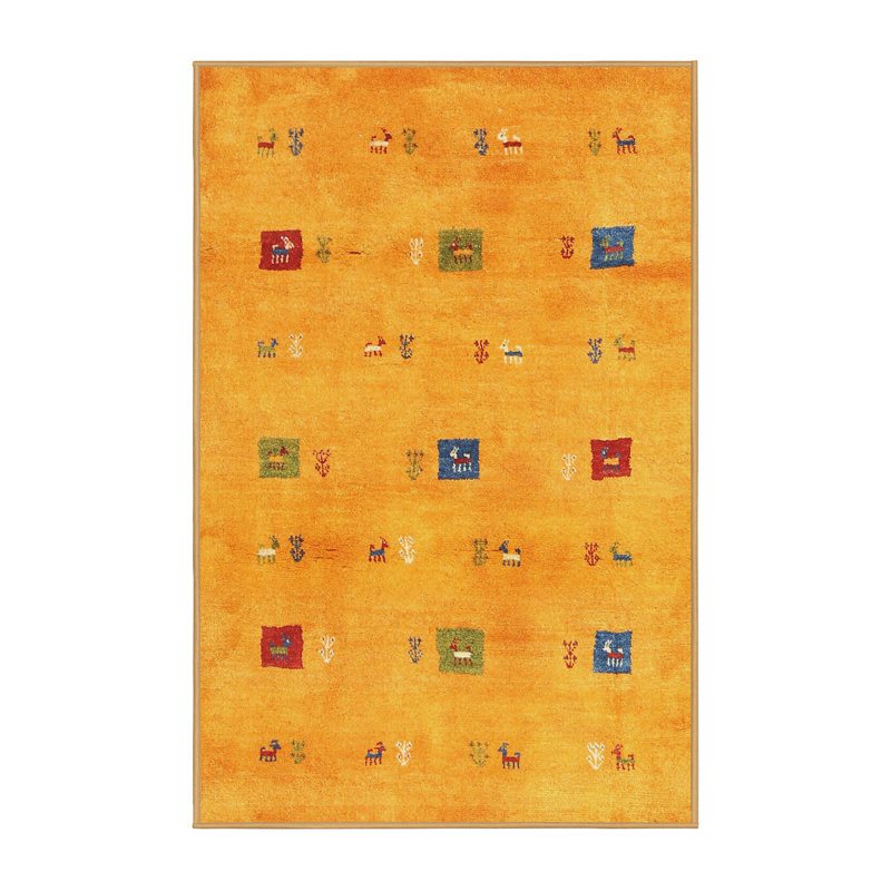 Tapis abstrait jaune, Rectangle 8 pi x 12 pi