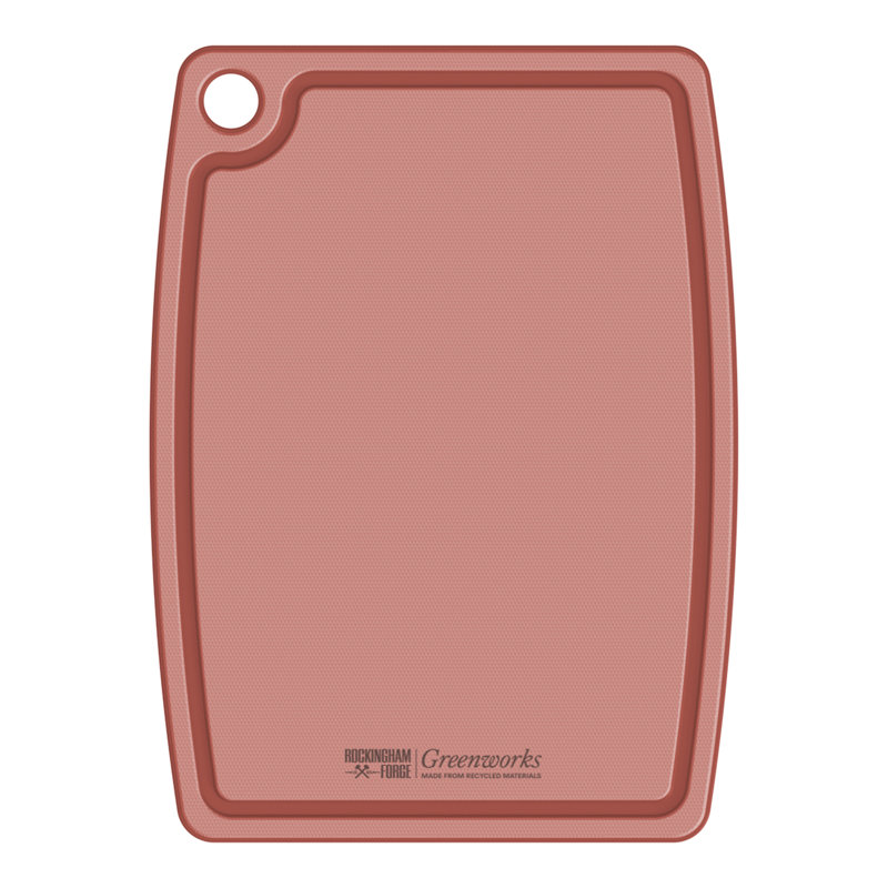 Greenworks Set of 3 Chopping Boards Recycled Plastic Small/Medium/Large White, White/Pink/Black