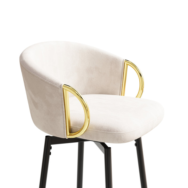 2 chaises de salle à manger en velours beige avec pivotement à 360 °, expérience d'assise confortable, tissu, pieds en métal stables, pour différents environnements, pivotant facile à installer et à nettoyer (2 pièces) - quotidien fiable