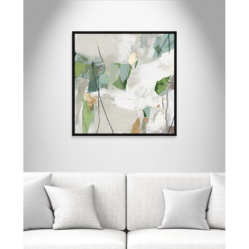 Enchanted Emerald I by Tom Reeves Print, 32" H x 32" W, Black Slim Framed
