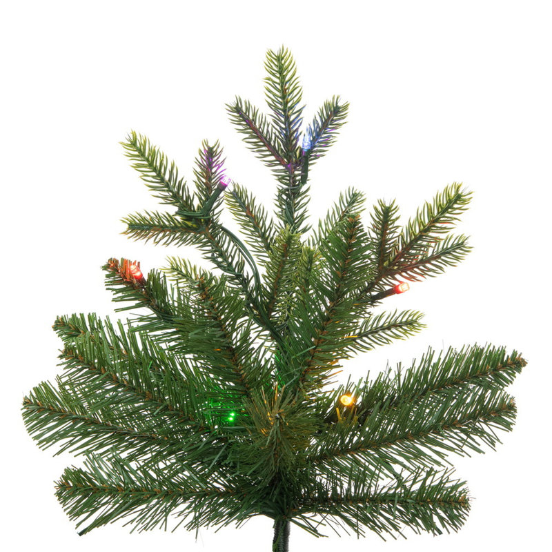  Arbre de Noël artificiel épinette pré-éclairé 6,5 pi x 36 po avec 350 lumières DEL coaxiales à basse tension 5 mm à changement de couleur 5 mm Wistler