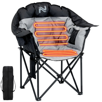 Oversized Heated Armrest Camping Chair With 3 Heat Settings, Supporting Up To 400 Lbs by Ivy Bronx
