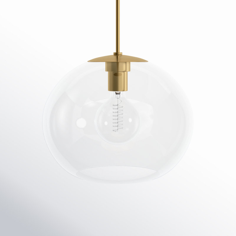 Luminaire suspendu sphère simple à 1 lumière Dora, Laiton vieilli
