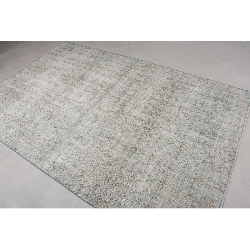 Modern Patchwork Wool Rug, 64.6x100.8 Inches, White Rug