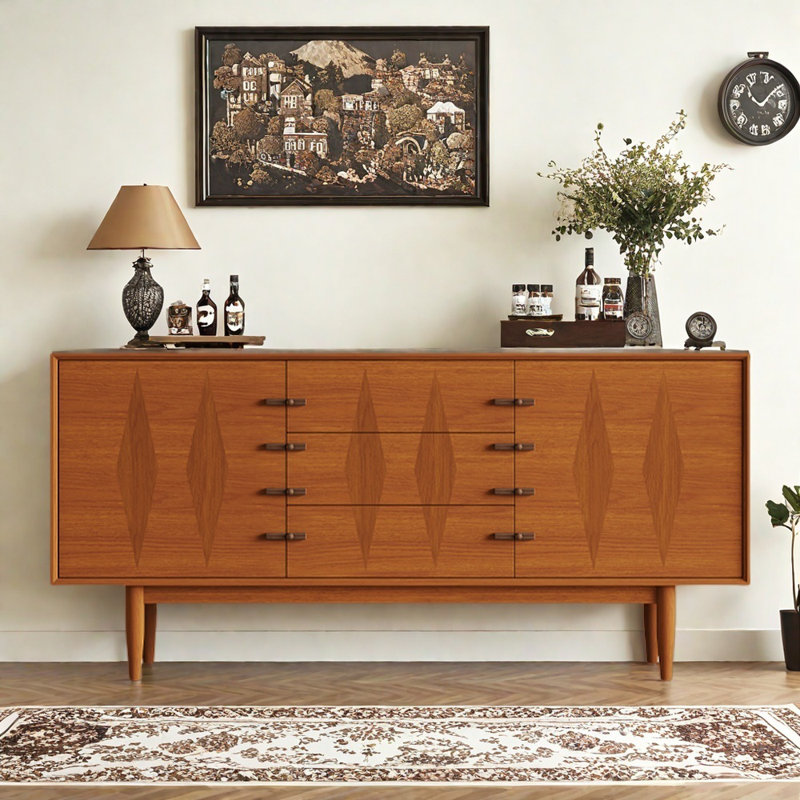 Buffet rétro moderne et minimaliste, H 33,46 po x l 70,87 po x P 15,75 po
