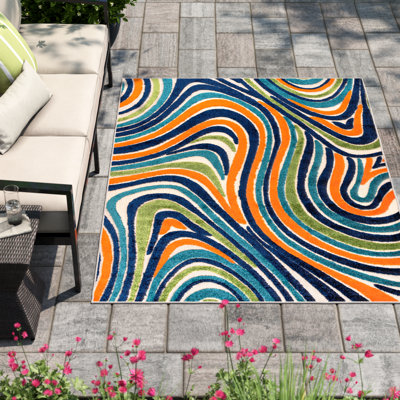 Wrought Studio™ Modern Geometric Abstract Indoor Outdoor Runner or Area ...