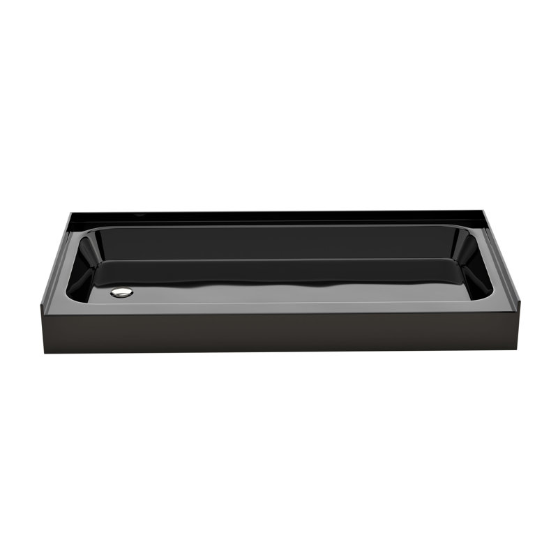 Voltaire 60 X 30 Shower Pan Base With Left Drain In Glossy, Left, Black