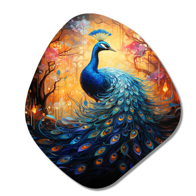 Bleu paon lumineux - décoration murale irrégulière en forme de nébuleuse paon