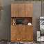 Armoire de cuisine 70,87 "avec 6 portes, 1 tablette ouverte et 1 tiroir - noyer-1820552699