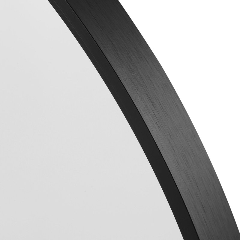 Jahel Metal Full Length Wall Mirror with Embedded Bracket, 71" x 39", Black
