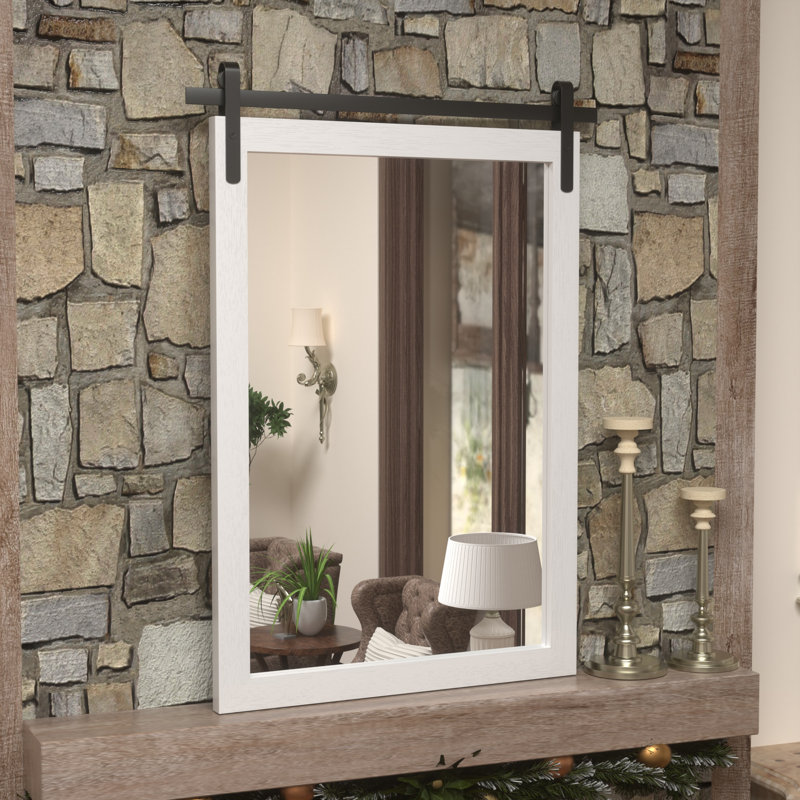 Miroir d'appoint mural rectangulaire, Blanc, 26 po x 18 po