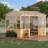 8×12 Ft Wooden Walk-In Greenhouse, Heavy-Duty Outdoor Garden Green House with 6mm Polycarbonate Panels