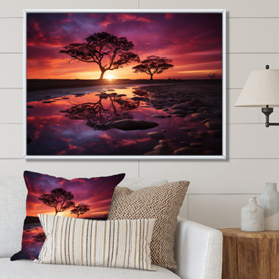 «Country Charm Sunset Silhouette», reproduction sur toile