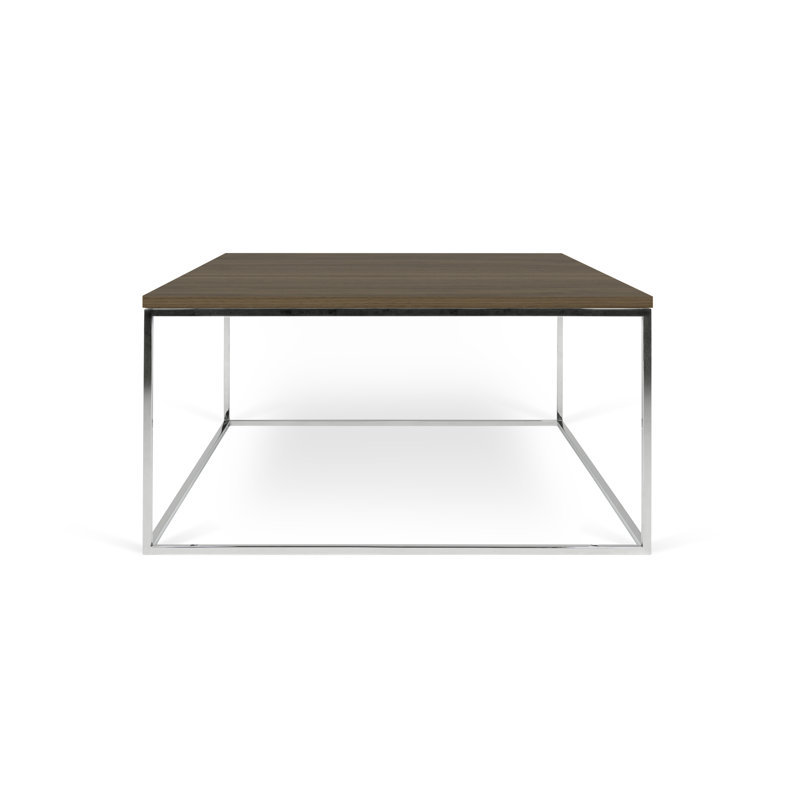 Linkous Solid Coffee Table, Chrome, Walnut
