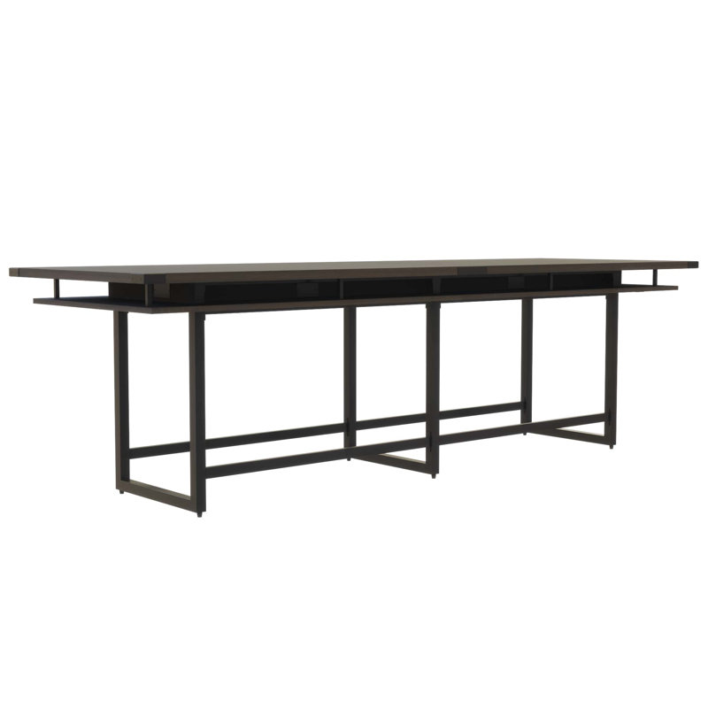 Table de conférence Mirella, H 42 po x L 144 po x p 47,25 po, Tabac du Sud, Noir