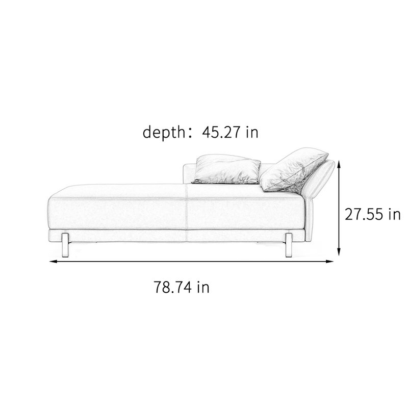 Chaise longue minimaliste et confortable, Orienté à droite