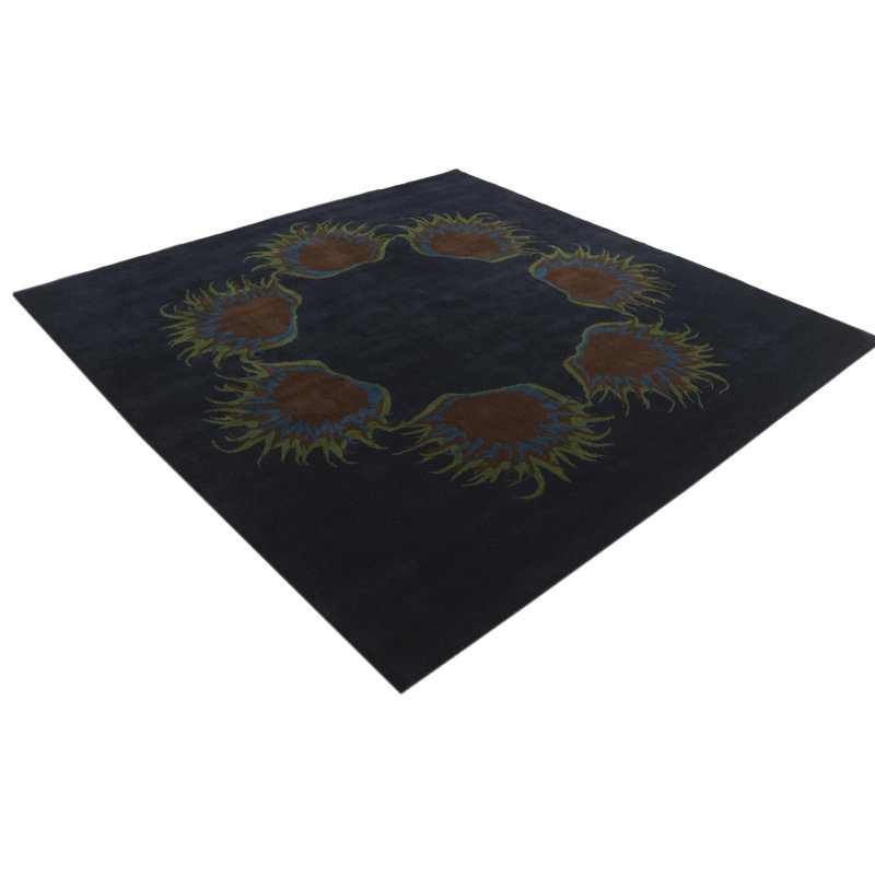 Tapis carré bleu marine Orlando