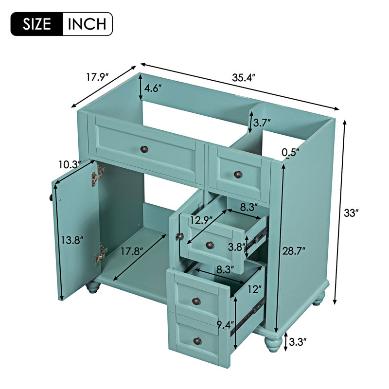 35.4'' Single Bathroom Vanity Base Only