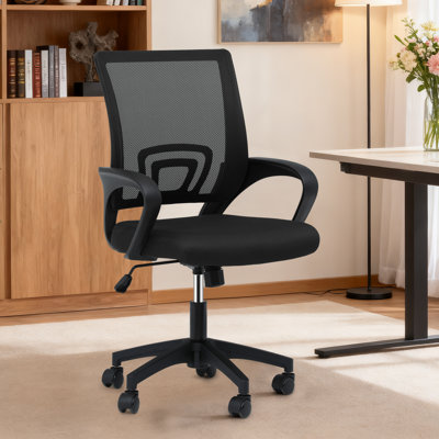 Mesh Office Chair, Adjustable Computer Desk Chair,  Swivel Ergonomic Task Chair With Wheels and Lumbar Support